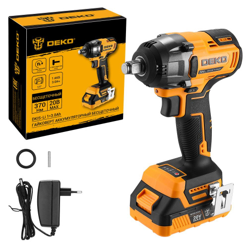 Гайковерт аккумуляторный бесщеточный DEKO DKIS-Li, 20В, 1*3.0Ач, 370 Нм по ценам производителя в Краснодаре с доставкой по всей России