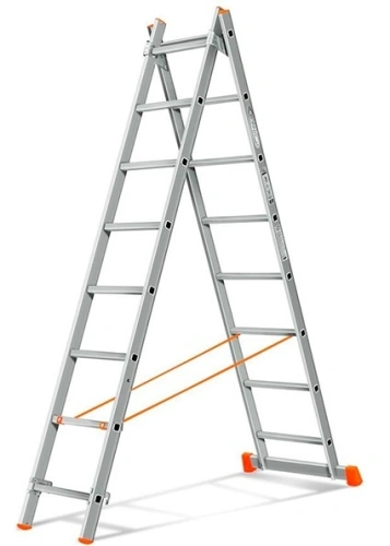 Лестница 2-х секционная алюминиевая 2*8 по ценам производителя в Краснодаре с доставкой по всей России