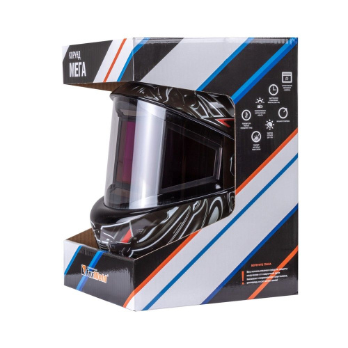 Маска сварщика КОРУНД МЕГА чёрная (ф-р MEGA, внеш. регулировка) в коробке по ценам производителя в Краснодаре с доставкой по всей России