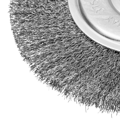 Щетка для УШМ, 200 мм, посадка 22.2 мм, плоская, витая проволока 0.3 мм Сибртех по ценам производителя в Краснодаре с доставкой по всей России