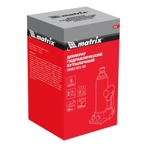 Домкрат гидравлический бутылочный, 4 т, h подъема 194-372 мм Matrix по ценам производителя в Краснодаре с доставкой по всей России