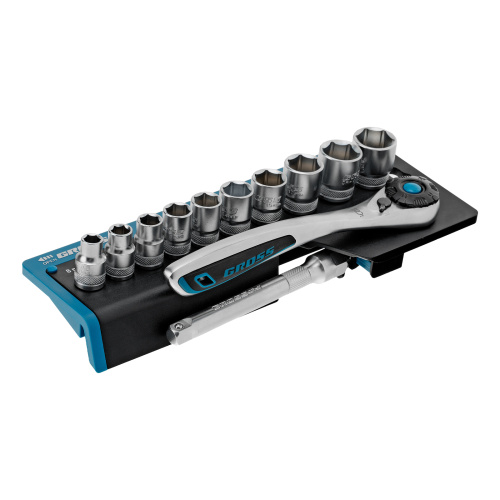 Набор торцевых головок, трещотка 120 зубьев, 3/8", CrV, 12 предметов Gross по ценам производителя в Краснодаре с доставкой по всей России