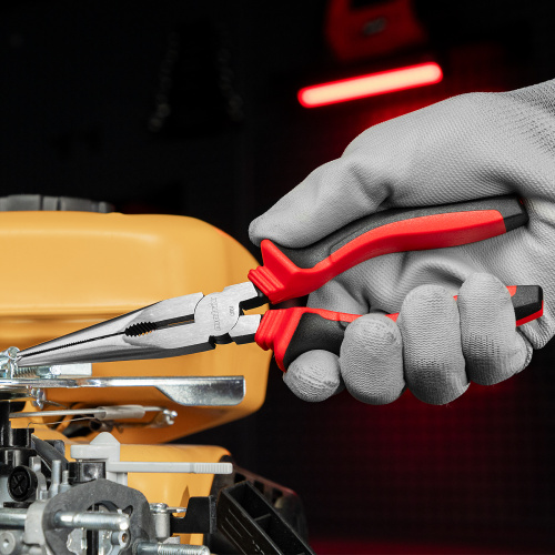 Длинногубцы прямые, 200 мм, хром-ванадий, двухкомпонентные рукоятки Matrix по ценам производителя в Краснодаре с доставкой по всей России