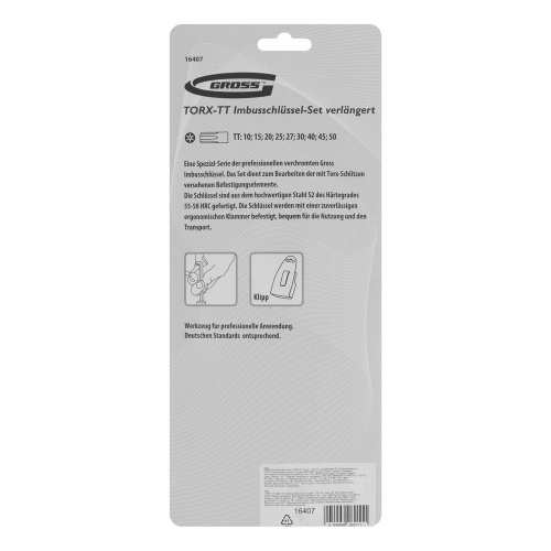 Набор ключей имбусовых Torx -TT, 9 шт: T10-T50, удлиненные, S2, сатинированные Gross по ценам производителя в Краснодаре с доставкой по всей России
