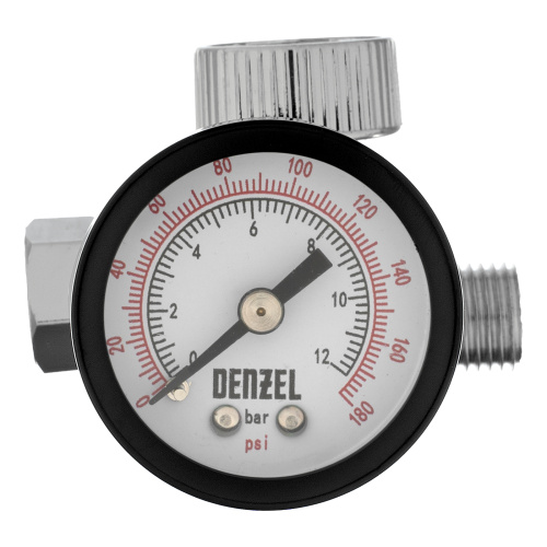 Регулятор давления с манометром для краскораспылителя K1500, 12 бар, 1/4" Denzel по ценам производителя в Краснодаре с доставкой по всей России