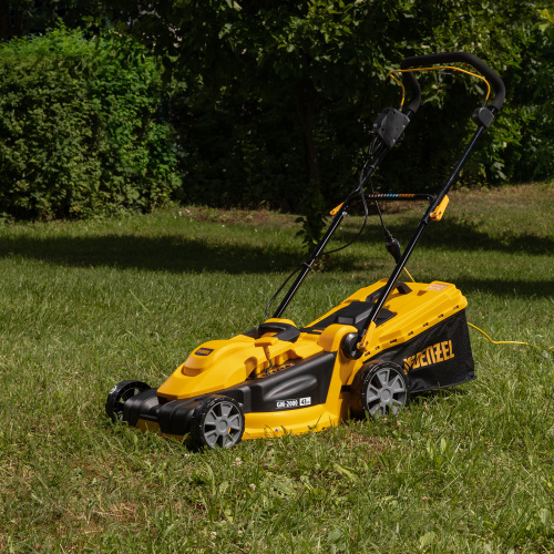 Газонокосилка электрическая GM-2000, 2000 Вт, ширина 43 см, 6 уровней, травосборник 45 л. Denzel по ценам производителя в Краснодаре с доставкой по всей России