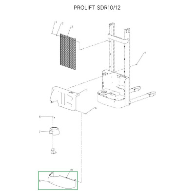 Кожух моторного отсека нижний для штабелеров SDR1-1,2 т, SDR1635 по ценам производителя в Краснодаре с доставкой по всей России