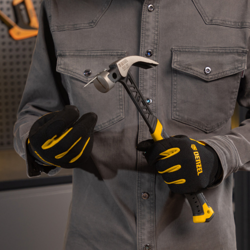 Молоток-гвоздодер 450 г, цельнокованый,боек с магнитом, двухкомп. обрезин. рук-ка Denzel по ценам производителя в Краснодаре с доставкой по всей России