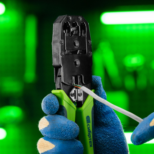 Клещи для обжима телефонных и компьютерных клемм 4P, 6P, 8P, функция обрезания проводов Сибртех по ценам производителя в Краснодаре с доставкой по всей России
