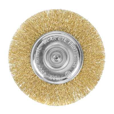 Щетка для дрели 100 мм, плоская со шпилькой, латунированная витая проволока Matrix по ценам производителя в Краснодаре с доставкой по всей России