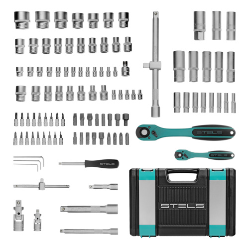 Набор инструментов 1/2", 1/4", CrV, 12 гранные головки, пластиковый кейс, 109 предмета Stels по ценам производителя в Краснодаре с доставкой по всей России