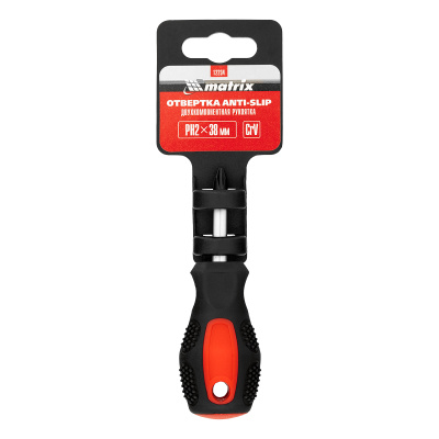 Отвертка Anti-Slip, PH2 х 38 мм, CrV, двухкомпонентная рукоятка Matrix по ценам производителя в Краснодаре с доставкой по всей России