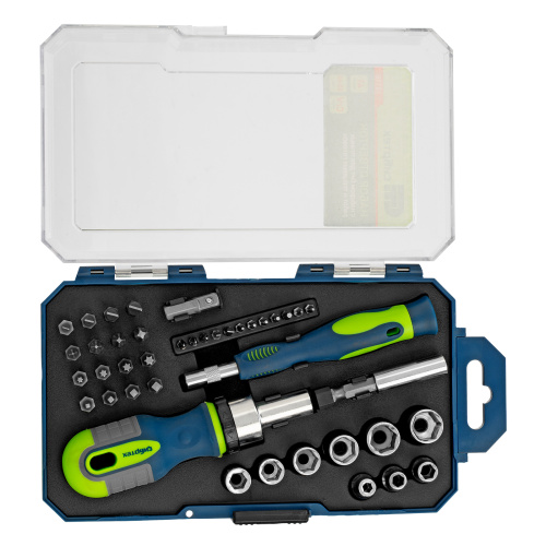 Отвертки реверсивные с набором бит и торцевыми головками, 41 шт, CrV Сибртех по ценам производителя в Краснодаре с доставкой по всей России