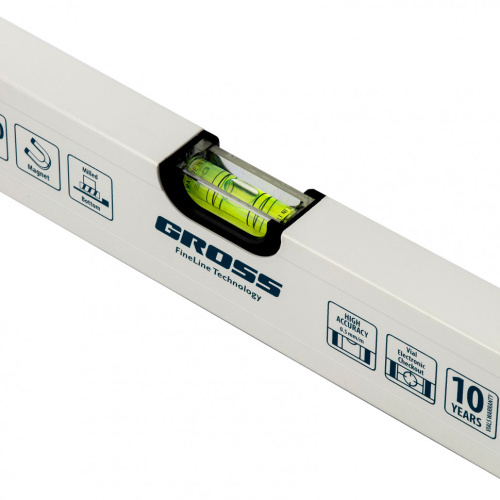 Уровень алюминиевый, 800 мм, фрезерованный, 3 глазка, магнитный Gross по ценам производителя в Краснодаре с доставкой по всей России