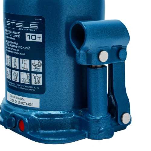 Домкрат гидравлический бутылочный телескопический, 10 т, подъем 180-430 мм Stels купить в Москве с доставкой по всей России | ProtosMarket.ru