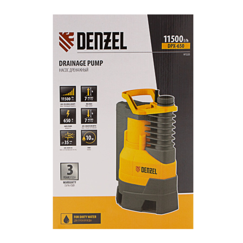 Дренажный насос DPХ650, Х-Pro, 650 Вт, подъем 7 м, 11500 л/ч Denzel по ценам производителя в Краснодаре с доставкой по всей России