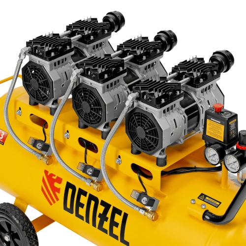 Компрессор безмасляный, малошумный DLS 1800/100,1800 Вт, 3x600, 100 л, 345 л/мин Denzel по ценам производителя в Краснодаре с доставкой по всей России