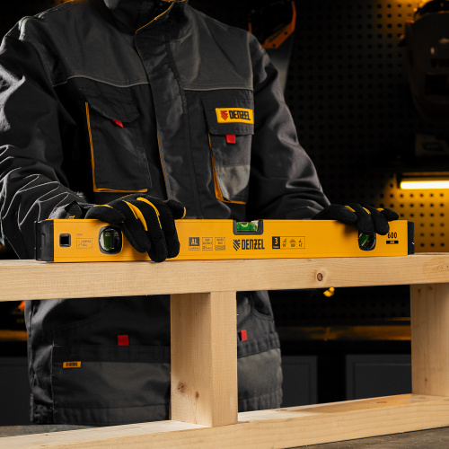 Уровень алюминиевый, магнит, фрезерованный, 3 глазка (1 зеркал.) 0,5 мм/м, 600 мм Denzel по ценам производителя в Краснодаре с доставкой по всей России