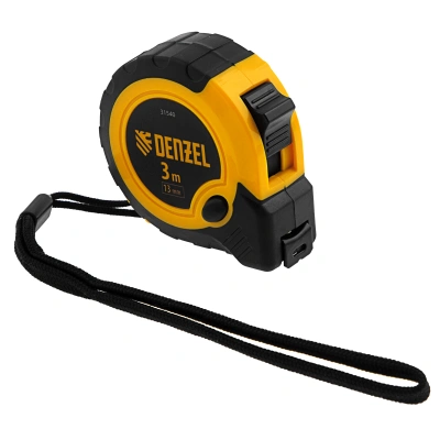 Рулетка 3м х 13мм, двухкомп. корпус, кнопка-пауза Denzel по ценам производителя в Краснодаре с доставкой по всей России