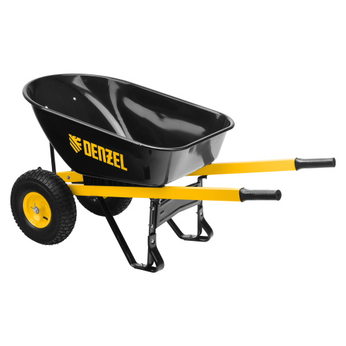 Тачка строительная, усиленная, объем 140 л, 250 кг, двухколесная, колесо 15х6.00-6 Denzel по ценам производителя в Краснодаре с доставкой по всей России