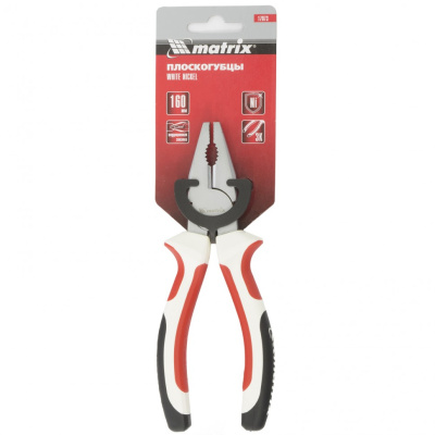 Плоскогубцы WHite Nickel, 160 мм, никелированные, трехкомпонентные рукоятки Matrix по ценам производителя в Краснодаре с доставкой по всей России