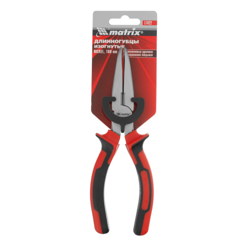 Длинногубцы изогнутые Nickel, 180 мм, никелированные, двухкомпонентные рукоятки Matrix по ценам производителя в Краснодаре с доставкой по всей России
