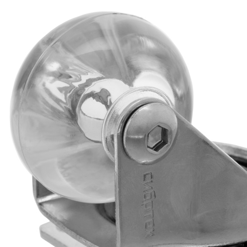 Колесо ПУ прозрачное поворотное d-35 мм, крепление платформенное Сибртех по ценам производителя в Краснодаре с доставкой по всей России