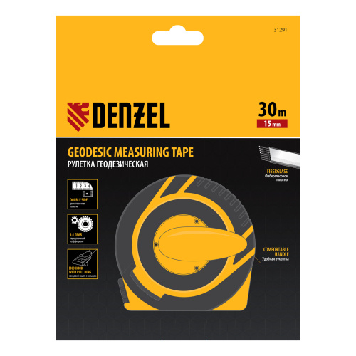 Рулетка геодезическая 30 м х 15 мм, закрытый корпус, фиберглассовая лента Denzel по ценам производителя в Краснодаре с доставкой по всей России