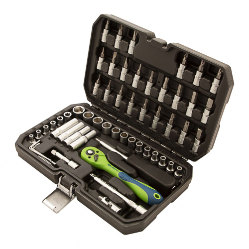 Набор инструментов 56 предметов, CrV, 1/4" Сибртех по ценам производителя в Краснодаре с доставкой по всей России