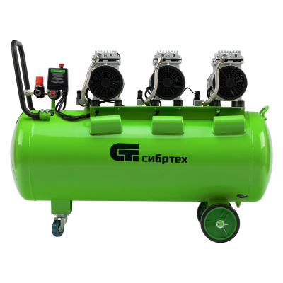 Компрессор безмаслянный малошумный МБ 2250/100, 2250 Вт, 100л, 400 л/мин Сибртех по ценам производителя в Краснодаре с доставкой по всей России