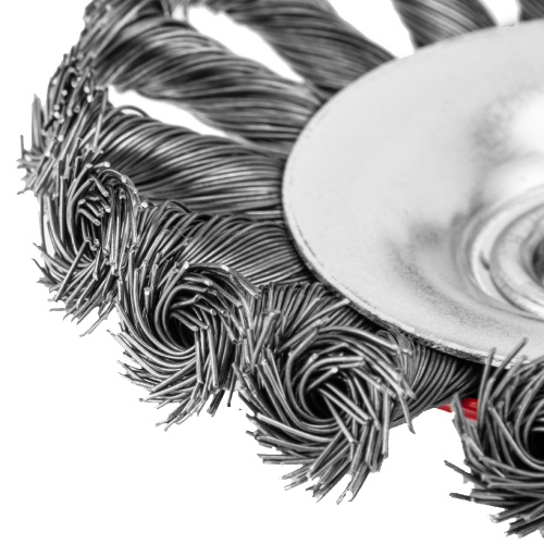 Щетка для УШМ, 115 мм, М14, "тарелка", крученая проволока 0.5 мм Matrix по ценам производителя в Краснодаре с доставкой по всей России