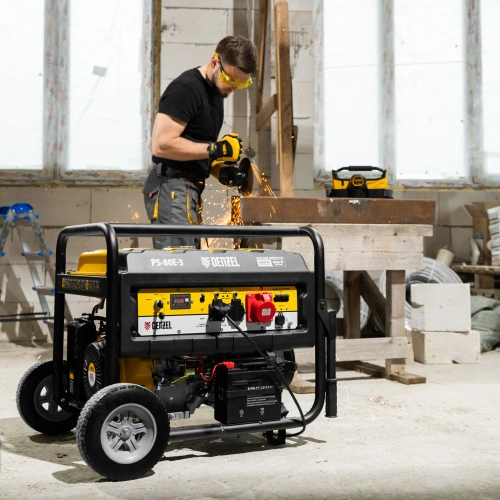 Генератор бензиновый PS 80 E-3, 6.6 кВт, 400 В, 25 л, электростартер Denzel по ценам производителя в Краснодаре с доставкой по всей России