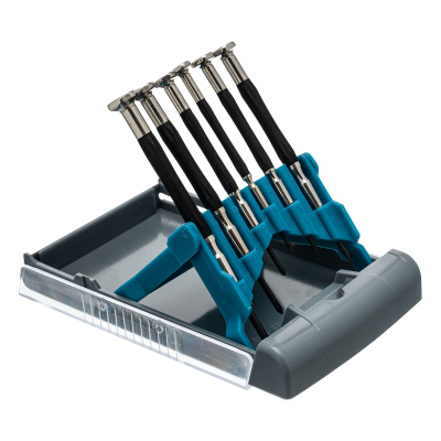 Набор отверток для точной механики, CrMo, металлические обрезиненные рукоятки, 6 шт, бокс трансформер Gross по ценам производителя в Краснодаре с доставкой по всей России