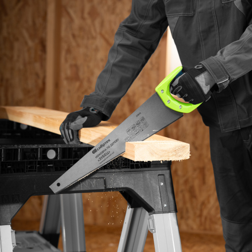 Ножовка по дереву"Зубец" для точных пильных работ, 450 мм, каленый зуб 2D, 14 TPI, двухкомпонентная рукоятка Сибртех по ценам производителя в Краснодаре с доставкой по всей России