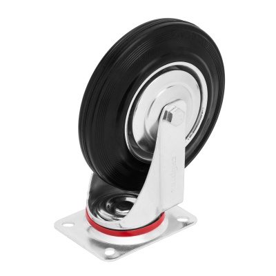 Колесо поворотное D 200 мм, крепление  платформенное Сибртех по ценам производителя в Краснодаре с доставкой по всей России