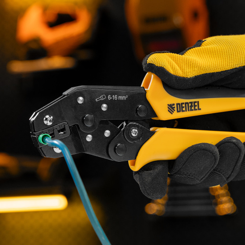 Клещи для обжима наконечников штыревых НШВ, НШВИ, НШВИ-2, 6-16 мм2 Denzel по ценам производителя в Краснодаре с доставкой по всей России