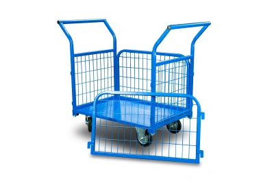 Тележка платформенная TOR ТП-6С (800х1200) с бортами из сетки и двумя ручками (колеса 160 мм) по ценам производителя в Краснодаре с доставкой по всей России