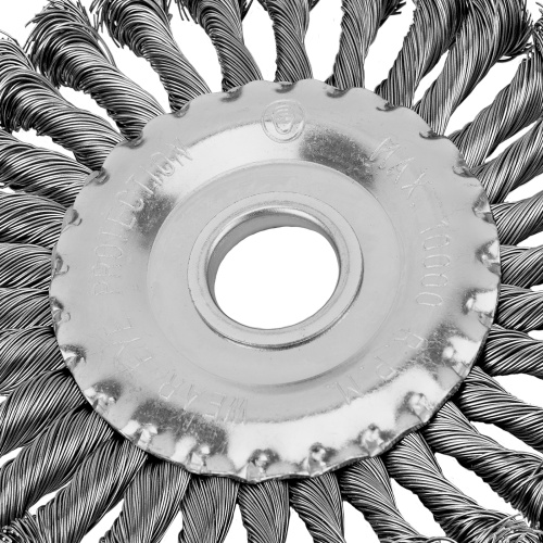 Щетка для УШМ 125 мм, посадка 22.2 мм, плоская, крученая металлическая проволока Сибртех по ценам производителя в Краснодаре с доставкой по всей России