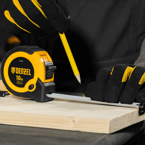 Рулетка 10м х 25мм, двухкомп. корпус, кнопка-пауза Denzel по ценам производителя в Краснодаре с доставкой по всей России