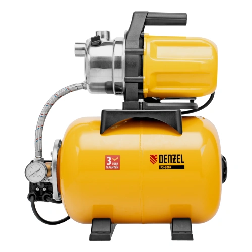 Насосная станция PS800X, 800 Вт, 3200 л/ч, ресивер 24 л, подъем 38 м, нержавейка Denzel по ценам производителя в Краснодаре с доставкой по всей России