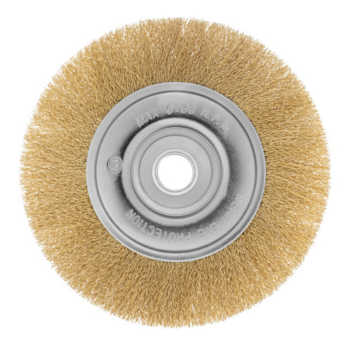 Щетка для УШМ, 200 мм, посадка 22.2 мм, плоская, латунированная витая проволока Matrix по ценам производителя в Краснодаре с доставкой по всей России