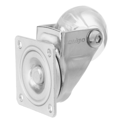 Колесо ПУ прозрачное поворотное d-35 мм, крепление платформенное Сибртех по ценам производителя в Краснодаре с доставкой по всей России