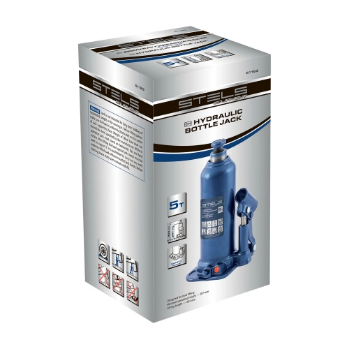 Домкрат гидравлический бутылочный, 5 т, h подъема 207-404 мм Stels по ценам производителя в Краснодаре с доставкой по всей России