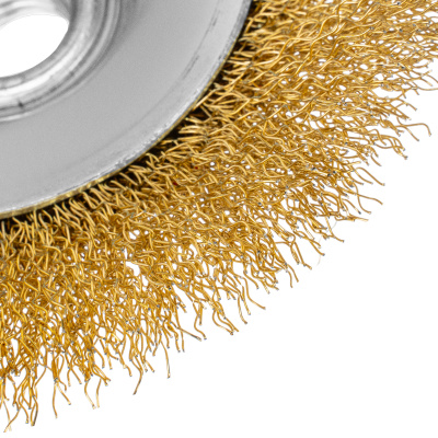 Щетка для УШМ, 125 мм, М14, "тарелка", латунированная витая проволока Matrix по ценам производителя в Краснодаре с доставкой по всей России