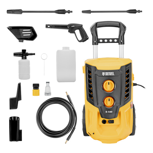 Моечная машина высокого давления R-180, 2200 Вт, 180 бар, 380 л/ч, колесная Denzel по ценам производителя в Краснодаре с доставкой по всей России