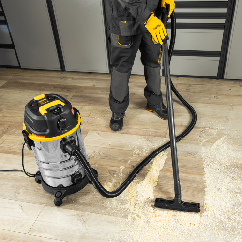 Пылесос строительный RVC30, 1400 Вт, бак 30 л, шланг 3 м, розетка с автосинхр. Denzel по ценам производителя в Краснодаре с доставкой по всей России
