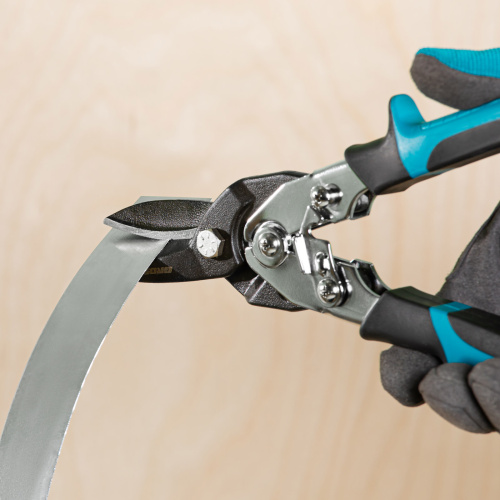 Ножницы по металлу"Piranha"усиленные, 255 мм, прямой рез, сталь СrMo, двухкомпонентные рукоятки Gross по ценам производителя в Краснодаре с доставкой по всей России