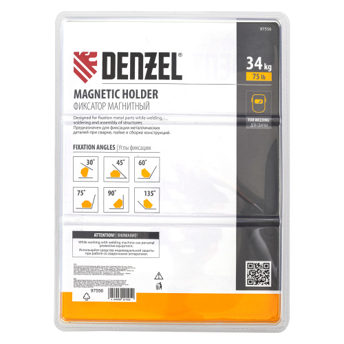 Фиксатор магнитный для сварочных работ усилие 75 LB, 30х45х60х75х90х135 град. Denzel по ценам производителя в Краснодаре с доставкой по всей России