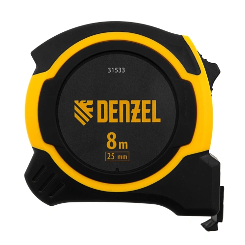 Рулетка 8м х 25мм, двухкомп. корпус, магнитный обрезиненный зацеп Denzel по ценам производителя в Краснодаре с доставкой по всей России