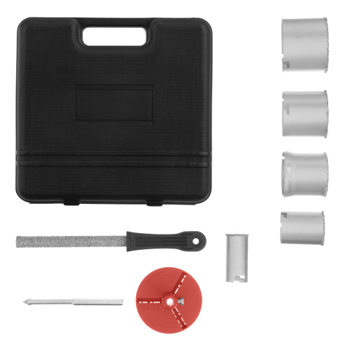 Набор коронок по керамической плитке, 33-53-67-73-83 мм, напил, в пластиковом боксе, шестигранный хвостовик Matrix по ценам производителя в Краснодаре с доставкой по всей России